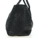 BOTTEGA VENETA INTRECCIATO Cabas MM Tote Bag Leather Black 115664 Auth 176974SAV-4
