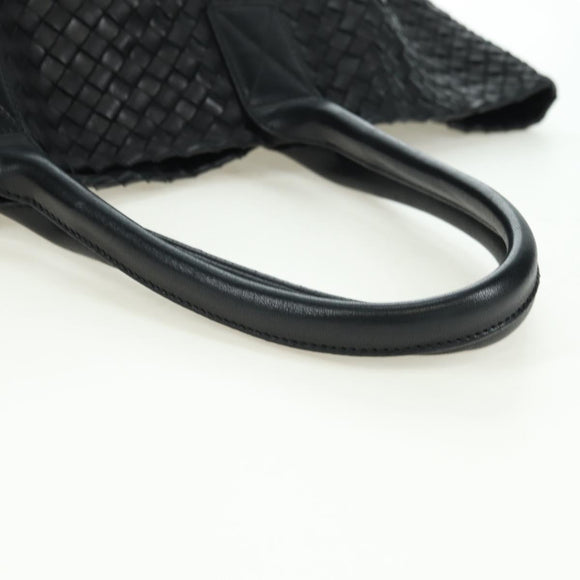 BOTTEGA VENETA INTRECCIATO Cabas MM Tote Bag Leather Black 115664 Auth 176974SAV