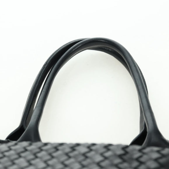 BOTTEGA VENETA INTRECCIATO Cabas MM Tote Bag Leather Black 115664 Auth 176974SAV