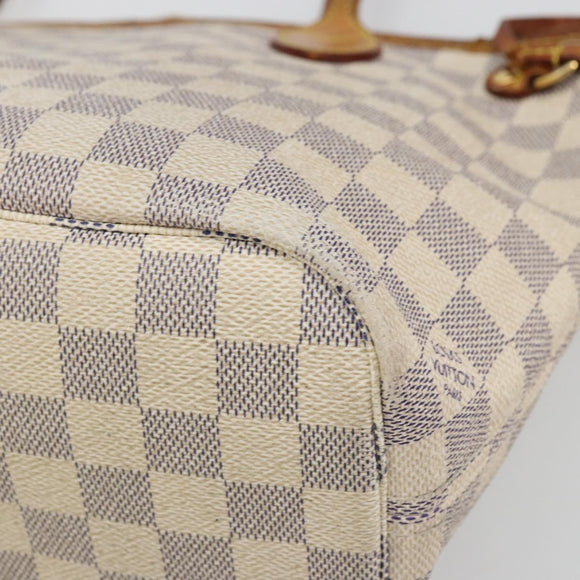 LOUIS VUITTON Damier Azur Neverfull PM Tote Bag N41362 LV Auth 176975