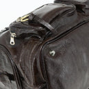 Chloe Betty Hand Bag Patent leather Brown Gold Silver Auth 176978A-11