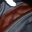 Chloe Betty Hand Bag Patent leather Brown Gold Silver Auth 176978A-15