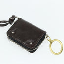 Chloe Betty Hand Bag Patent leather Brown Gold Silver Auth 176978A-25