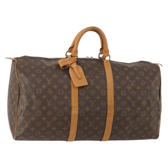 LOUIS VUITTON Monogram Keepall 55 Boston Bag M41424 LV Auth 176988