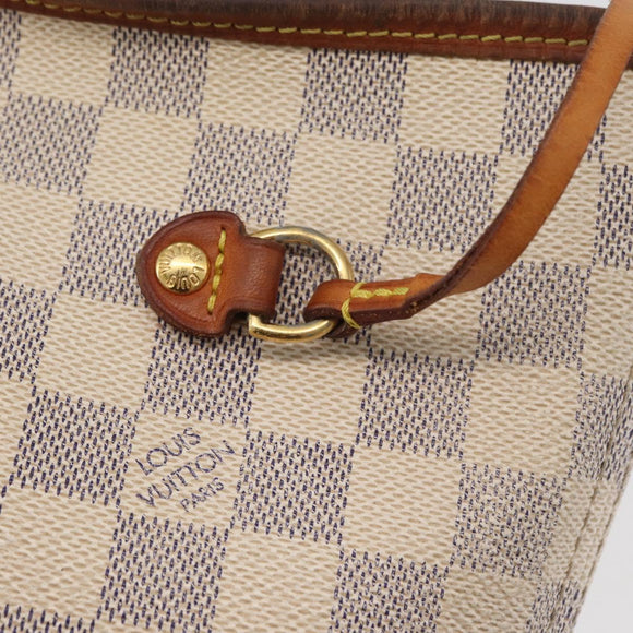 LOUIS VUITTON Damier Azur Neverfull MM Tote Bag N41605 LV Auth 176990