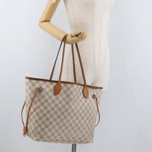 LOUIS VUITTON Damier Azur Neverfull MM Tote Bag N41605 LV Auth 176990