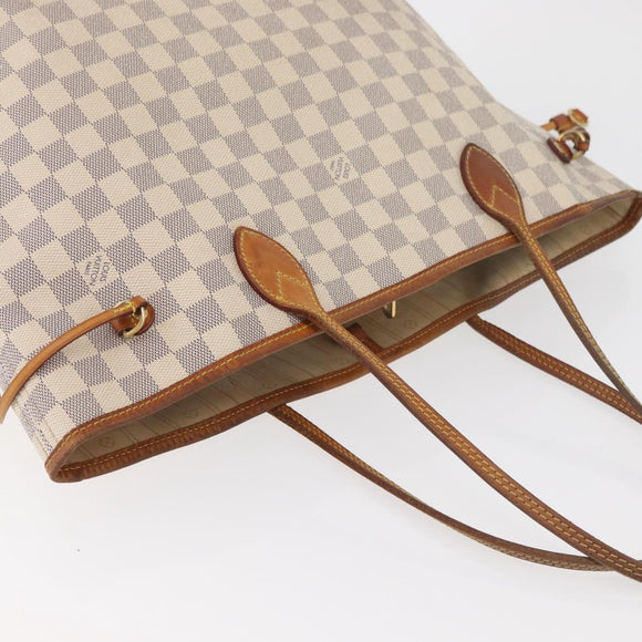 LOUIS VUITTON Damier Azur Neverfull MM Tote Bag N41605 LV Auth 176990
