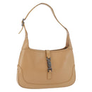 GUCCI Jackie Shoulder Bag Leather Beige Silver 001 3735 Auth 176991-1