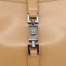 GUCCI Jackie Shoulder Bag Leather Beige Silver 001 3735 Auth 176991-18