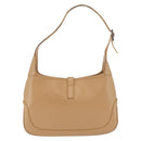 GUCCI Jackie Shoulder Bag Leather Beige Silver 001 3735 Auth 176991-2
