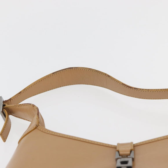 GUCCI Jackie Shoulder Bag Leather Beige Silver 001 3735 Auth 176991