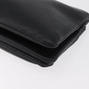 CELINE Trio Shoulder Bag Leather Black Gold Auth 176992A-11