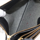 CELINE Trio Shoulder Bag Leather Black Gold Auth 176992A-21