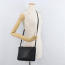 CELINE Trio Shoulder Bag Leather Black Gold Auth 176992A-23