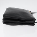 CELINE Trio Shoulder Bag Leather Black Gold Auth 176992A-4