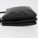 CELINE Trio Shoulder Bag Leather Black Gold Auth 176992A-5