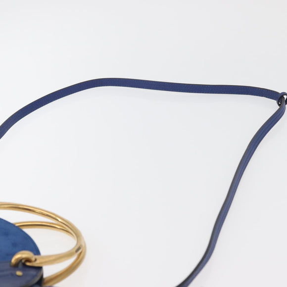Chloe Pixy Shoulder Bag Leather Blue Gold Auth 176993A