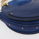 Chloe Pixy Shoulder Bag Leather Blue Gold Auth 176993A-12