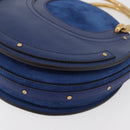 Chloe Pixy Shoulder Bag Leather Blue Gold Auth 176993A-13