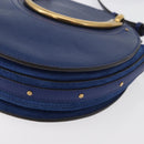 Chloe Pixy Shoulder Bag Leather Blue Gold Auth 176993A-15