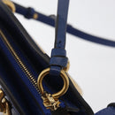 Chloe Pixy Shoulder Bag Leather Blue Gold Auth 176993A-16