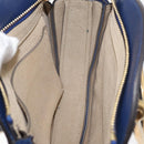 Chloe Pixy Shoulder Bag Leather Blue Gold Auth 176993A-20