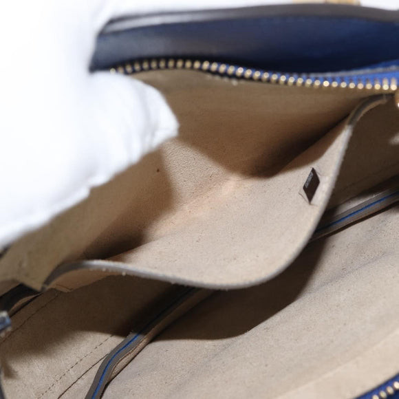 Chloe Pixy Shoulder Bag Leather Blue Gold Auth 176993A