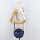 Chloe Pixy Shoulder Bag Leather Blue Gold Auth 176993A-24