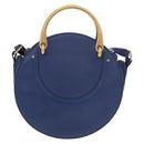 Chloe Pixy Shoulder Bag Leather Blue Gold Auth 176993A-3