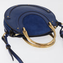 Chloe Pixy Shoulder Bag Leather Blue Gold Auth 176993A-6