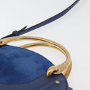 Chloe Pixy Shoulder Bag Leather Blue Gold Auth 176993A-8