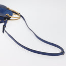 Chloe Pixy Shoulder Bag Leather Blue Gold Auth 176993A-9