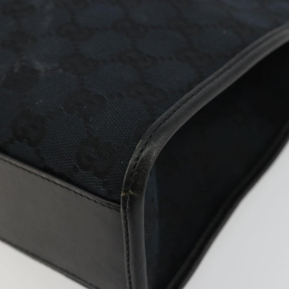GUCCI GG Canvas Jackie Hand Bag Black Silver 002 1065 Auth 176994