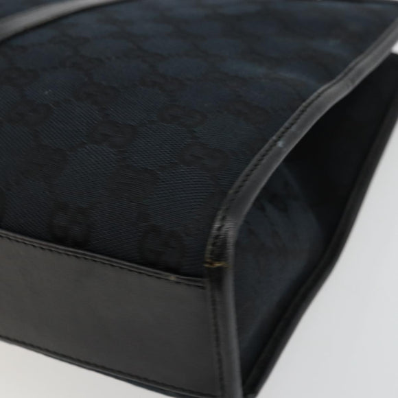 GUCCI GG Canvas Jackie Hand Bag Black Silver 002 1065 Auth 176994