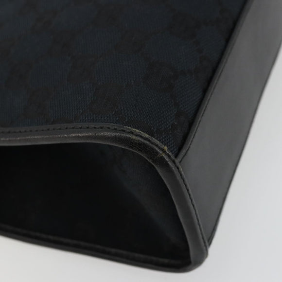 GUCCI GG Canvas Jackie Hand Bag Black Silver 002 1065 Auth 176994