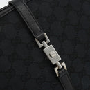 GUCCI GG Canvas Jackie Hand Bag Black Silver 002 1065 Auth 176994-17