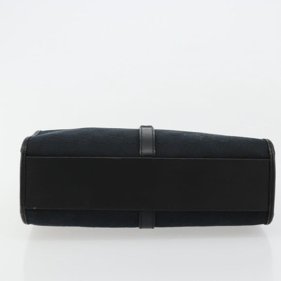 GUCCI GG Canvas Jackie Hand Bag Black Silver 002 1065 Auth 176994