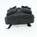 GUCCI Bamboo Backpack Leather Black Gold Auth 176996-5
