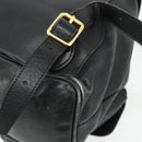 GUCCI Bamboo Backpack Leather Black Gold Auth 176996-18