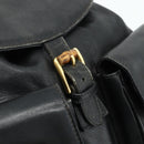 GUCCI Bamboo Backpack Leather Black Gold Auth 176996-10