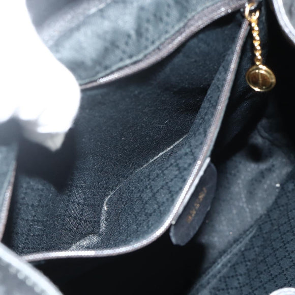 GUCCI Bamboo Backpack Leather Black Gold Auth 176996