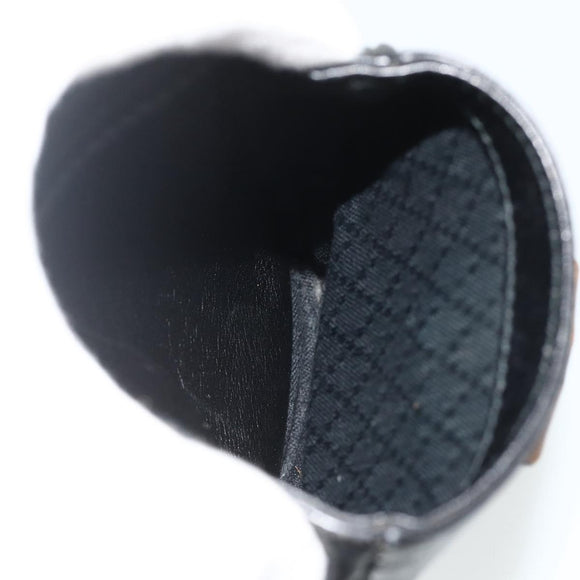 GUCCI Bamboo Backpack Leather Black Gold Auth 176996