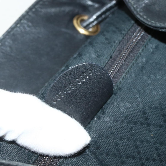 GUCCI Bamboo Backpack Leather Black Gold Auth 176996