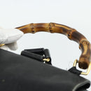 GUCCI Bamboo Backpack Leather Black Gold Auth 176996-14
