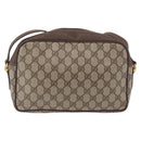 GUCCI GG Supreme Shoulder Bag PVC Beige Gold Auth 176997-2