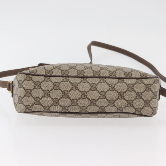 GUCCI GG Supreme Shoulder Bag PVC Beige Gold Auth 176997