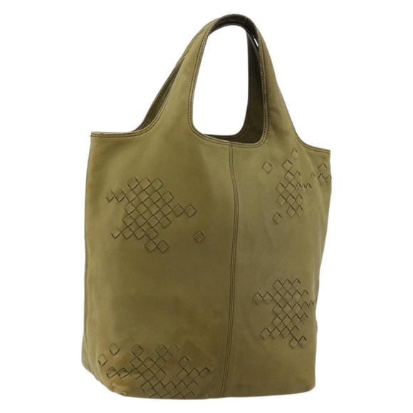 BOTTEGA VENETA INTRECCIATO Hand Bag Leather Khaki 131673 Auth 177000