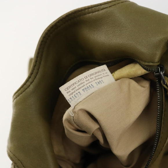 BOTTEGA VENETA INTRECCIATO Hand Bag Leather Khaki 131673 Auth 177000