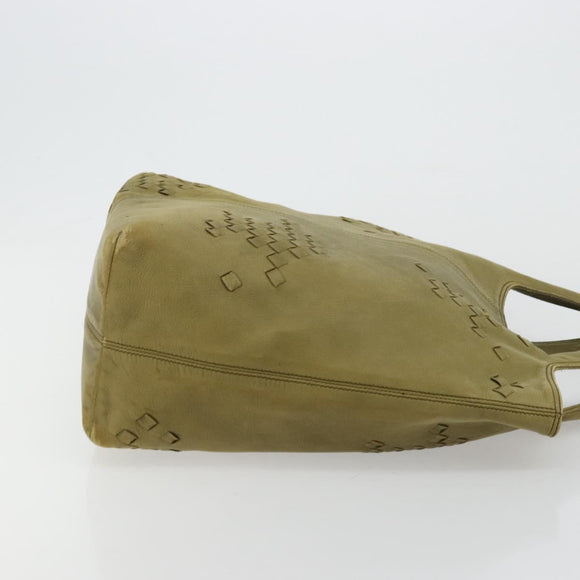 BOTTEGA VENETA INTRECCIATO Hand Bag Leather Khaki 131673 Auth 177000