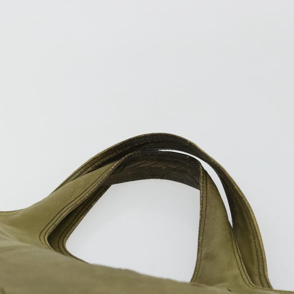 BOTTEGA VENETA INTRECCIATO Hand Bag Leather Khaki 131673 Auth 177000